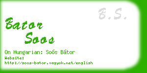 bator soos business card